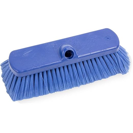 SPARTA 41278EC14 Flo-Thru Plastic Wall Scrub Brush, Equipment Brush With Soft Nylex Bristles For Industrial Kitchens, Hospitals, Commercial Cleaning, 4 Inches, Blue