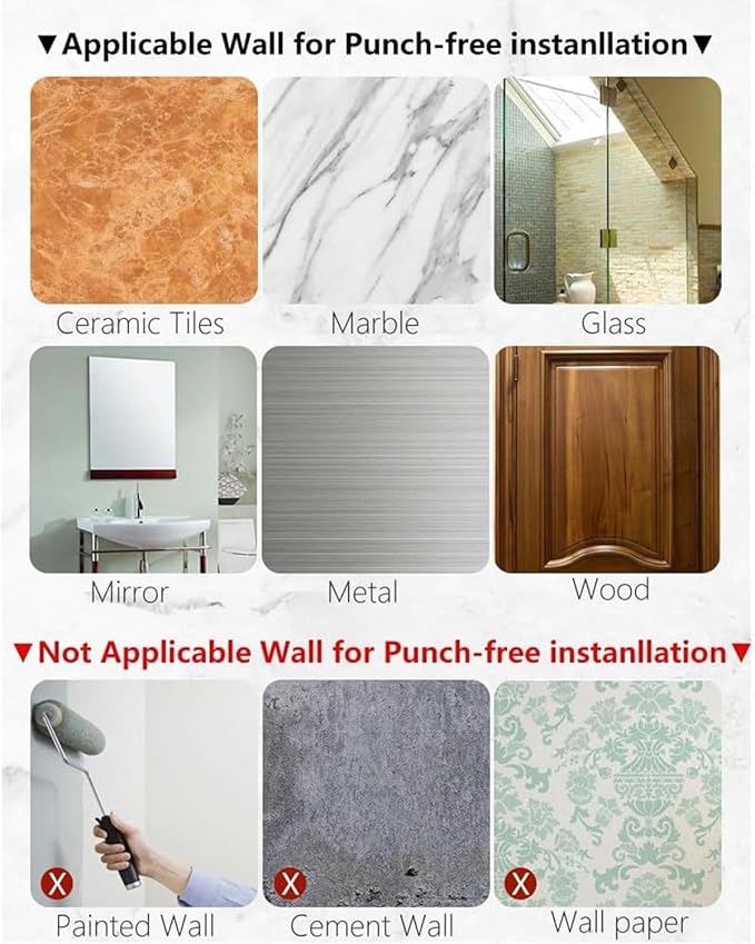 Wall Mounted Drying Rack - No Drill Installation, Space Saving Foldable Clothes Rack for Laundry Room, Dorm, Apartment,RV, Closet. Heavy Duty & Rustproof Aluminum Alloy (Gray)