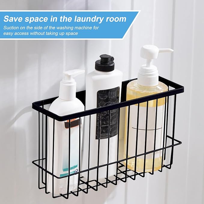 Magnetic Dryer Ball Holder for Laundry Room Dryer Ball Organization, Magnetic Lint Bin for Laundry Room Wool Dryer Ball Organizer, Iron Dryer Ball Container for Laundry Room Storage（Black）