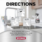 Weiman Stainless Steel Cleaner and Polish - 2 Pack - Removes Fingerprints, Residue, Water Marks and Grease from Appliances w/Buffing Towel