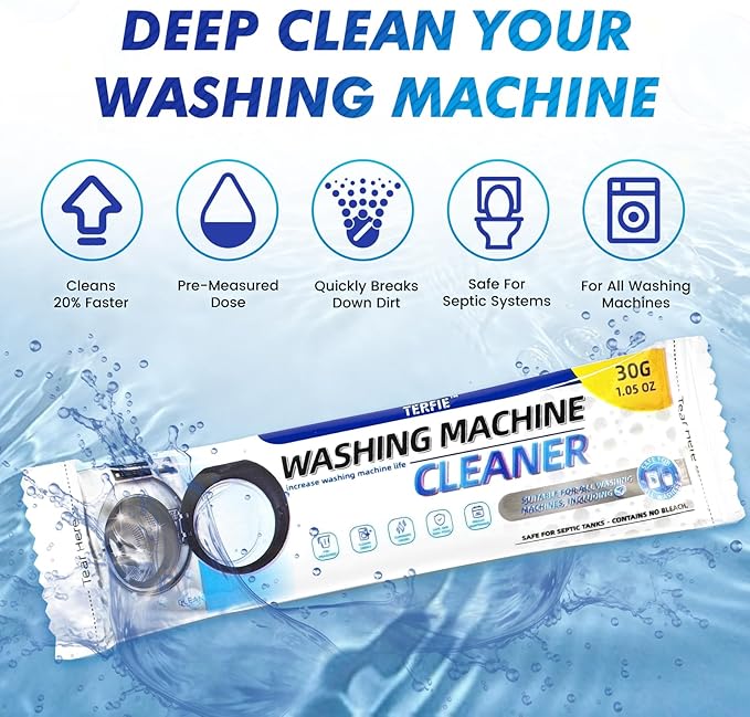 Washing Machine Cleaner Powder - 24 Month Supply, Deep Clean Descaler & Odor Eliminator, Eco-Friendly Formula for All Machines (24 Pack)