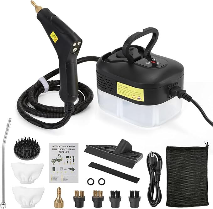 Dyna-Living Steam Cleaner 1500W Handheld Steamer for Cleaning Portable Car Steamer Cleaner, 221℉ High-Temp Steamer Cleaner for Home, Intelligent Touch Panel & Spray Gun Control