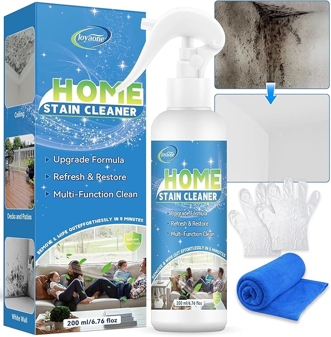 Wall Cleaner Spray, Home Mold Stain Cleaning Spray, All-Purpose Cleaner Spray for Tiles, Walls, Ceiling, Deck, Wood, Brick, Showers, Kitchen, Sink, Grout, Washing Machine Gasket