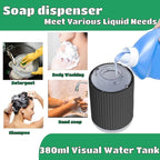 Automatic Soap Dispenser, Touchless Foaming Soap Dispenser Bathroom,Upgrade Hand & Dish Electric Dispenser Adjustable Waterproof Wall Mount Kitchen Auto Soap Pump for Thin & Thick Liquid(Black)