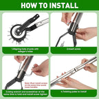 BlumWay 67 Inch Rotary Wheel Edge Trimmer, Rotary Shears, Manual Sidewalk Edgers, Length 23.6" to 67", Heavy Duty Stainless Steel Handle with Sharp Blades/Gloves