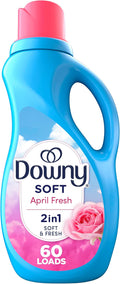 Downy Soft, 2 in 1 Soft and Fresh Liquid Fabric Softener, April Fresh, 44 fl oz, 60 Loads, Fabric Conditioner Liquid provides softness and freshness for fabrics