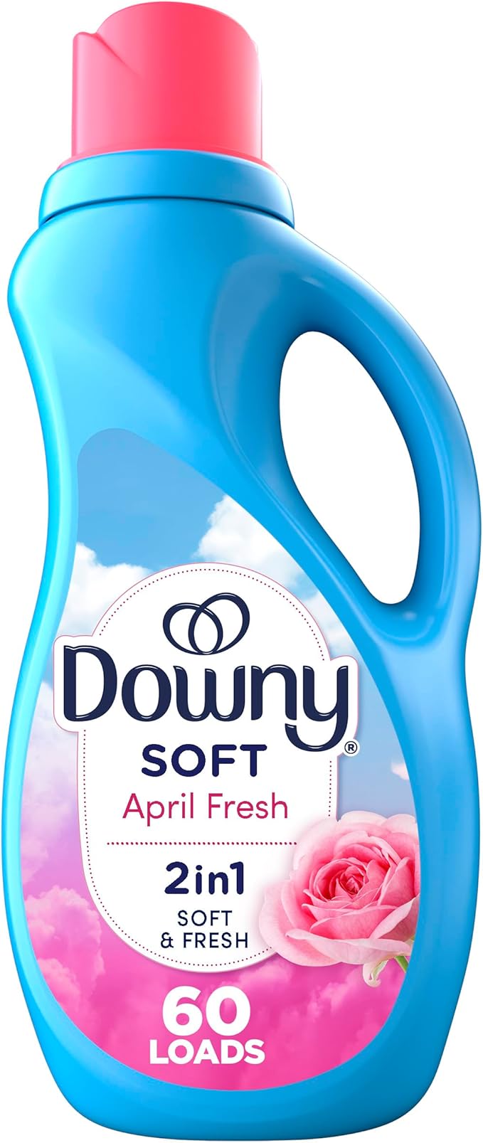 Downy Soft, 2 in 1 Soft and Fresh Liquid Fabric Softener, April Fresh, 44 fl oz, 60 Loads, Fabric Conditioner Liquid provides softness and freshness for fabrics