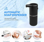 Automatic Foaming Soap Dispenser,Touchless Foam Soap Dispenser,12.8oz Rechargeabled Wall Mounted Smart for Bathroom and Kitchen Dish Soap,Easy for Toddlers(Black)