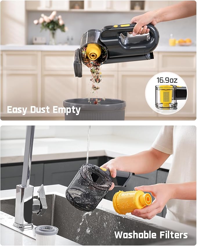 Fanttik Fold V10 Ultra Deluxe Handheld Vacuum Cordless, 17kPa Suction Power, Charging Base, Pivot Nozzle, Up to 35 Mins Runtime, Smart LED Display, Cordless Dustbuster Vacuum for Home, Car