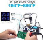 WEP 927-IV Soldering Station Kit High-Power 110W with 3 Preset Channels, Sleep Mode, LED Magnifier, 5 Extra Iron Tips, Tip Cleaner, 2 Helping Hands, Tip Storage Slots, Lead-free Solder Wire, Tweezers