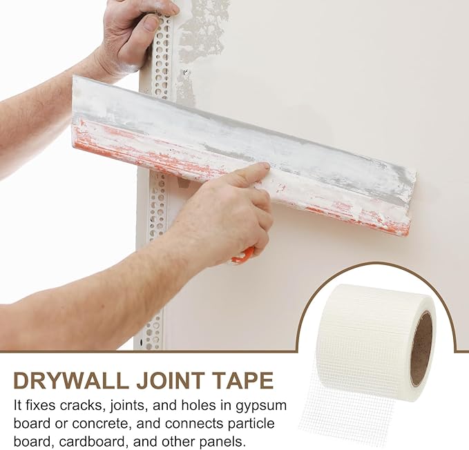 PATIKIL Drywall Repair Mesh Tape, 4 inch x 82 ft Fiberglass Repair Patch Self-Adhesive Dry Wall Joint Tape 9 Mesh Wall Hole Crack and Seam Patch, White