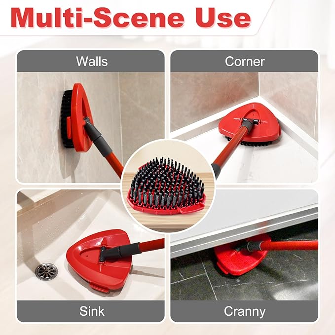 Scrubber Mop Head for Ocedar, Upgrade Scrub Brush for Ocedar, Spin Mop Scrub Brush Head for Ocedar EasyWring 1-Tank, More Bristles Scrub Brush Attachment for Bathroom