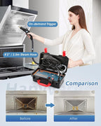 High Pressure Steam Cleaner, 1700W High Temp Portable Steamer Machine for Cleaning, Tankless and Heavy Duty for Commercial Home Use Grout Tile Kitchen Bathroom Car Detailing