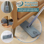 Flat Mop with 3 Pads, Microfiber Mops for Floor Cleaning Adjustable Handle 29-49, Dust Mop for Hardwood Floors, Wet Dry Use on Laminate Wood Tile Vinyl Wall Mopping Bathroom Kitchen Household Supplies