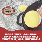 Knapp Made Cast Iron Seasoning Wax and Carbon Steel Seasoning Wax - 2 Oz Unique Blend of Natural Oils and Beeswax - Restore Cast Iron, Steel, Cutting Board, Kitchenware Seasoning Wax (3 Pack)