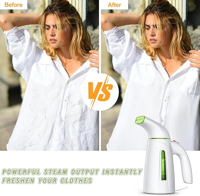 OGHom Steamer for Clothes,Portable Handheld Travel Steamer,300ml Large Capacity,950W,30 Second Fast Heat Up Garment Steamer (Light Green)