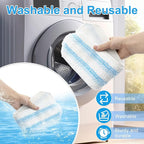 Mop Replacement Pads for O Cedar H2prO Flat Mop System, Mop Handle for O-Cedar H2pro Mop, Reusable Microfiber Mop Pads for Ocedar Flat Mop, Include 4 Mop Pad Refills and 4-Section Mop Handle