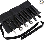Wazakura Made in Japan 6PCS Bonsai Professional Tool Kit with Roll Bag: Yasugi Steel Twig Scissor, Concave Branch Cutter, Knob Cutter, Jin Plier, Wire Cutter, Root Cutter. Bonsai Tool Set with Case