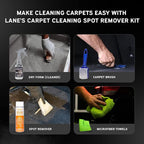 LANE'S Carpet Cleaning & Spot Remover Kit - 16oz Dry Foam, Spot Remover, Carpet Brush, Microfiber Towels, No Water is Needed, Safe and Easy to Use