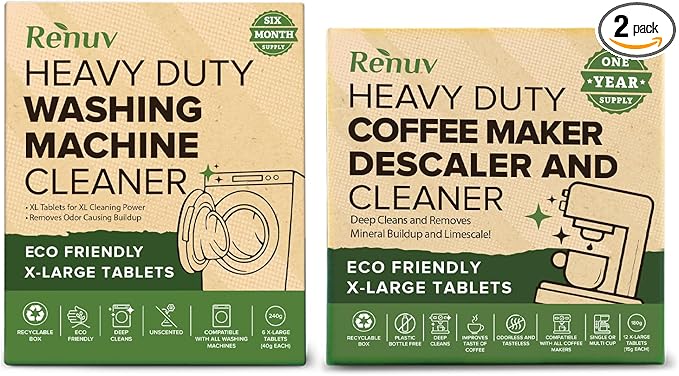 Renuv Coffee Maker Cleaner and Washing Machine Cleaner - Bundle and Save!