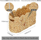 Toilet Paper Storage Basket,Scalloped Wicker Basket for Bathroom Organizers and Storage,Hand-Woven Rattan Bathroom Decor Accessories,Natural Water Hyacinth