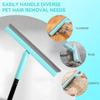 Floor Squeegee with 180° Rotating Head,with Rubber Broom for Carpet Pet Hair Remover,air Broom,for pet Removal Fluff Carpet, Hardwood Floor, Cleans Glass, Fine Dust, Hair, Liquid (Black)