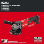 CRAFTSMAN V20* Angle Grinder, Small, 4-1/2-Inch, Tool Only (CMCG400B)