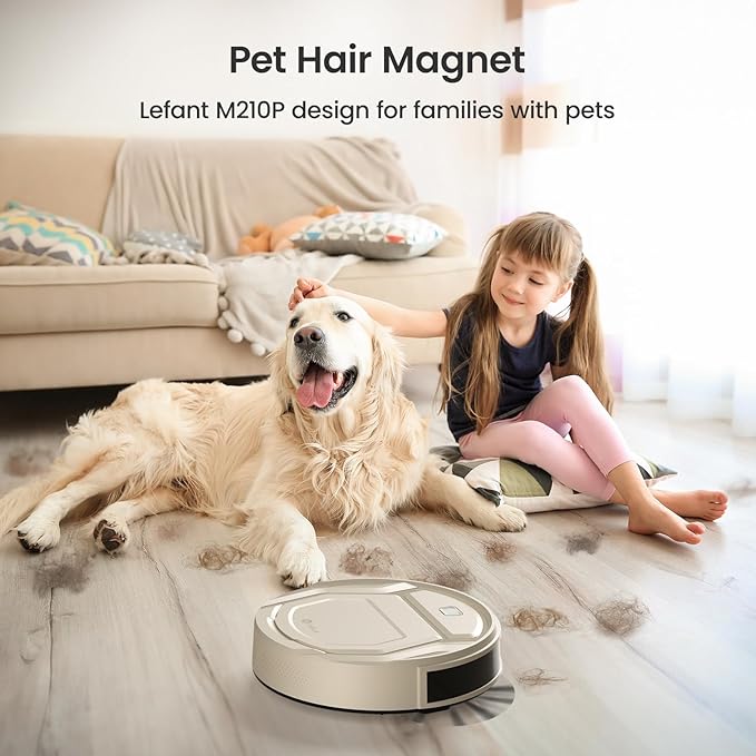 Lefant M210 Pro Robot Vacuum Cleaner,Easy to Use,120 Mins Runtime,6 Cleaning Modes,APP/Voice/WiFi/Alexa Control,Multi-Surface Cleaning