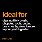 Fiskars Machete Knife, Machete For Cutting Trees, Heavy Duty, 18-Inch Bushcraft Axe Branch Cutter with Rust-Resistant and Low-Friction Blade Coating and Nylon Sheath