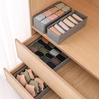 8 Pack Dresser Drawer Organizer Clothes Underwear Sock Storage Drawer Dividers Grey Foldable Closet Organizer Storage Box