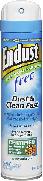 Endust Fragrance Free Hypo-Allergenic Dusting and Cleaning Spray, Hypo-allergenic, Fragrance Free, No Flavor, 10 Fl Oz
