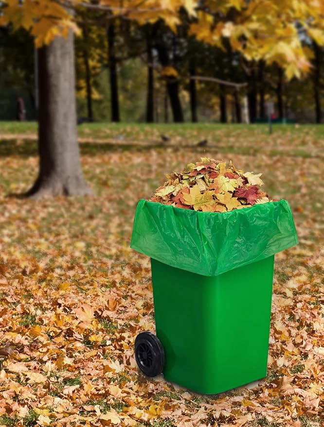 200 Count 100% Biodegradable & Compostable Trash Bags - 30-33 Gallon, 18 Microns, 32x38 Inches, Green Eco-Friendly