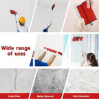 DEKEones Drywall Skimming Blade Set, Stainless Steel 10",16" & 24" Skimming Blades with 28"-62" Extension Handle Pole, Professional Drywall Skimming Tools for Smoothing Wall and Ceiling