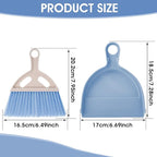 cobee Small Broom and Dustpan Cleaning Set, Mini Whisk Dustpan and Brush with Handle Portable Table Top Dust Pan Dining Table Crumb Sweeper Cleaning Tools with Soft Bristles for Housekeeping(Blue)