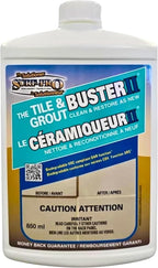 Tile and Grout Buster Cleaner, 850 ml (28 oz) – Heavy-Duty Tile & Grout Stain Remover for Bathroom, Kitchen, Shower & Floors – For Ceramic, Porcelain, Stone & More – Made in Canada