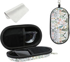 Double Eyeglasses Case, Hard Shell Dual Sunglasses Organizer with Zipper Clip Travel Glasses Storage for Women Men