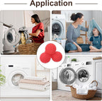 uxcell 4pcs Reusable Laundry Dryer Balls Vinyl Drying Balls for Reduce Wrinkles Static Fabric Softener Reduce Drying Time Save on Energy, Rose Red