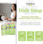 Natural Concentrated Dish Detergent Dishwashing Liquid | Plant-Based Dish Soap | Sweet Basil Fresh Scent | Pack of 3