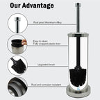 Brushed Nickel Toilet Bowl Brush with Holder, Durable Bathroom Cleaning Tool, Modern Design for Easy Toilet Maintenance, Bathroom Cleaner Brush for Efficient Cleaning and Hygiene