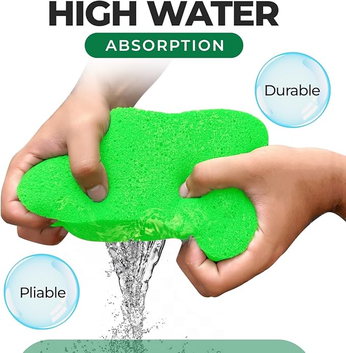 Multi-Purpose Sponges for Cleaning - Lime Green 4 Pack, Large Sponges for Car Washing, Tile & Grout, All Purpose Cleaning