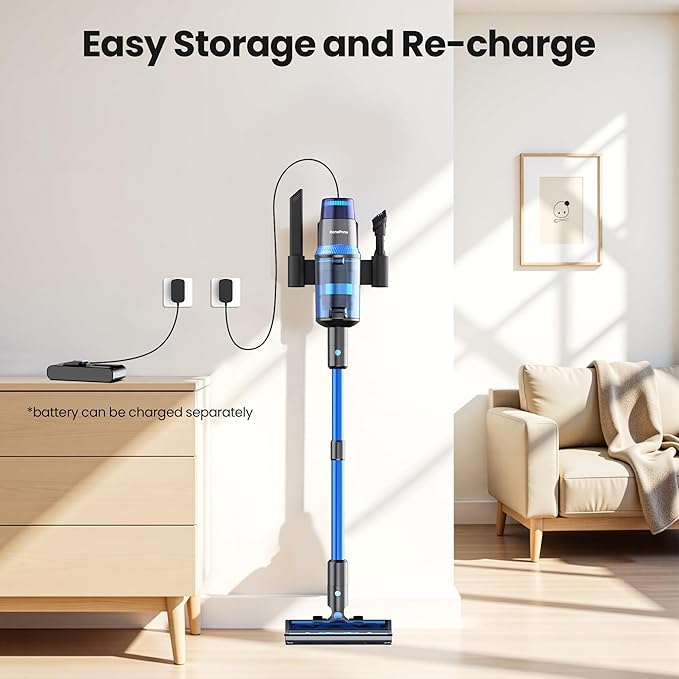 V25 Cordless Vacuum Cleaner, 680W 60Kpa Powerful Stick Vacuum with Dust Sensor, Digital Display, 4000mAh Rechargeable Battery up to 60Mins, Versatile for Pet Hair, Floor, Carpet