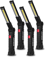 Gifts for Men 4Pack LED Flashlight, Rechargeable Work Lights with Magnetic Base Hook 360°Rotate and 5 Modes Bright LED Flashlight Inspection Light for Car Repair, Grill and Outdoor Use