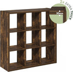 Furinno Cubicle Open Back Decorative Cube Storage Organizer, 9-Cube, Amber Pine