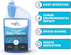 Zogics Non-Ammoniated Glass Cleaner Concentrate - 32 oz Bottle Makes up to 10 Gallons - Meets ECOLOGO Standards