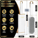 Lint Brush, Pet Hair Remover, Lint Remover for Clothes, Sofa, Carpets, Car Seats. Cat Hair Remover. Dog Hair Remover Laundry. Double-Sided. Reusable. Self-Cleaning Base. ALLISTAR (Snow Peak White)