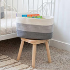 OrganiHaus Woven Storage Baskets for Organizing, Cotton Rope Organizer Bins for Shelves, Closet & Nursery, Dog Toy Basket, Decorative Bins for Toys, Towels & Books - 15x10x9, Grey