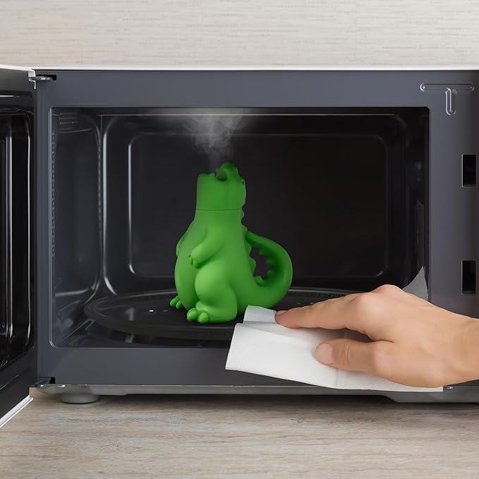 Genuine Fred DRAGON'S BREATH Microwave Steam Cleaner, BPA-Free Silicone Dragon Design, Easy to Use, Reduces Cleaning Time, Dishwasher Safe, Fun and Effective Kitchen Gadget