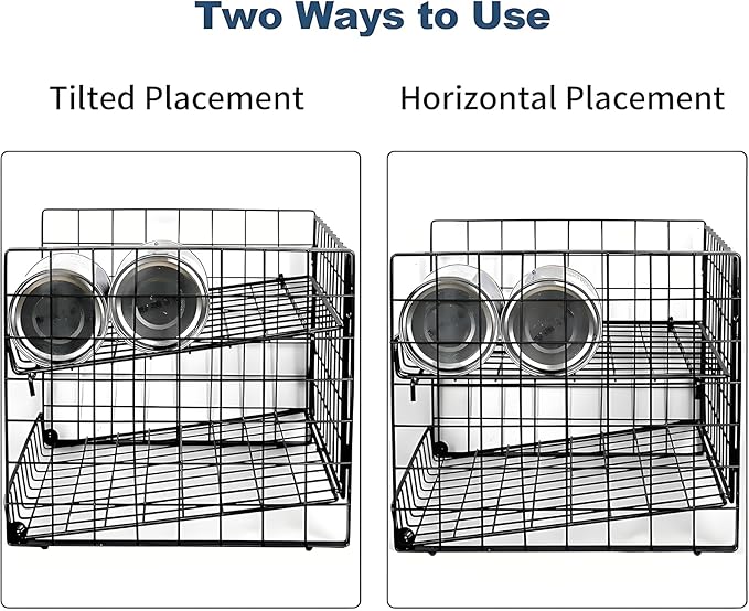 JKsmart 2-Tier Stackable Can Rack Organizer for Pantry, Adjustable Can Dispenser Holds Up to 62 Cans, Can Storage Holder for Various Ounces of Canned Food Soda Drinks, Black, 2 Pack (Petent Pending)