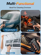 Compressed Air Duster, 130,000RPM Multi-Functional Electric Blower with 4-Speed Adjustable Settings for Dust Removal, Blowing & Suction – Ideal for Cars, Computers, Keyboards, and Outdoors（Black）