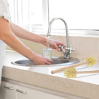 6 Pcs Bottle Brush, Natural Wood Dish Brush Scrub Brush with Long Beechwood Handle Bristles for Cleaning Bottles Mugs Jars Glasses Dishes Vases Pitchers, 13.78 x 2.6 Inches